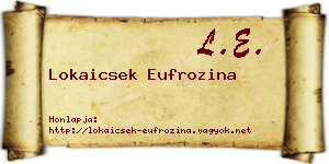 Lokaicsek Eufrozina névjegykártya